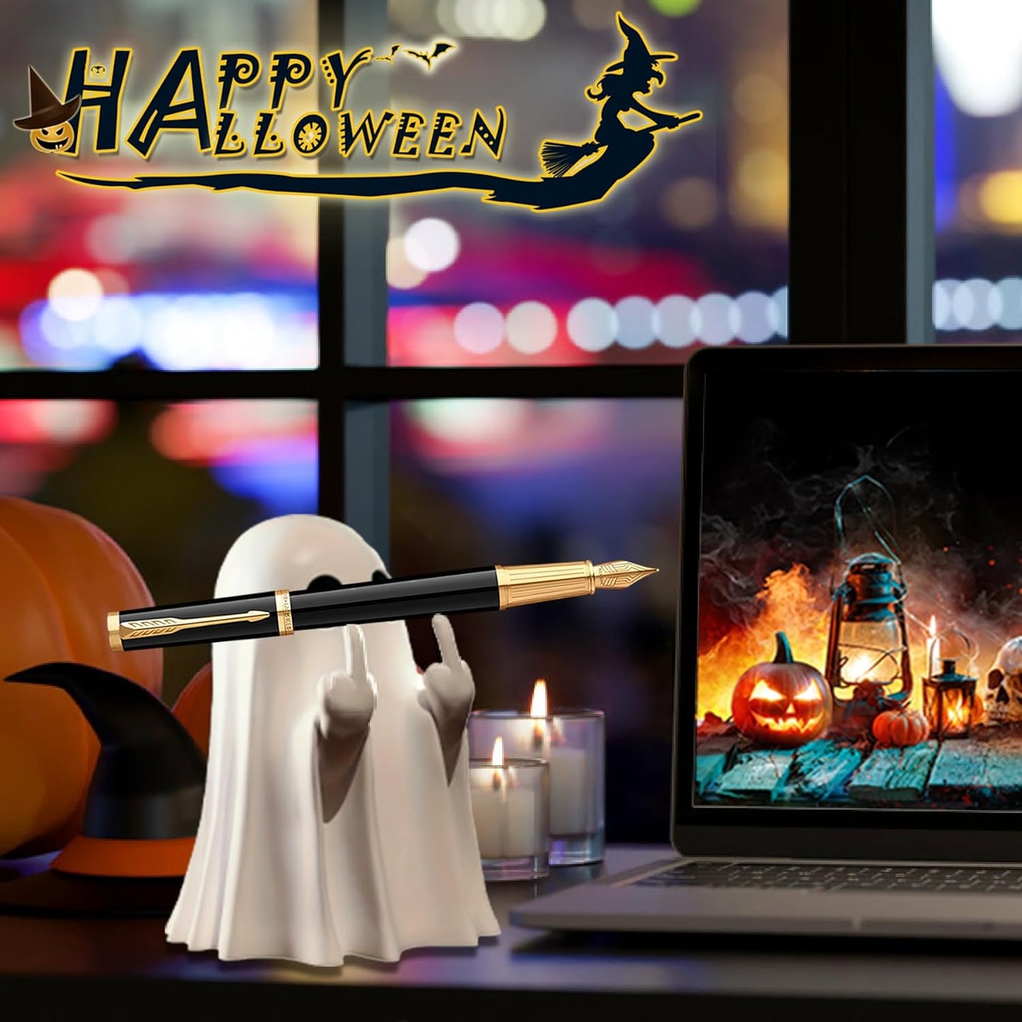 Halloween Ghost Figurine-Spooky & Cute Ghost Statue for Home, Desk, Party Decor | Funnyghost Halloween Decor Indoor