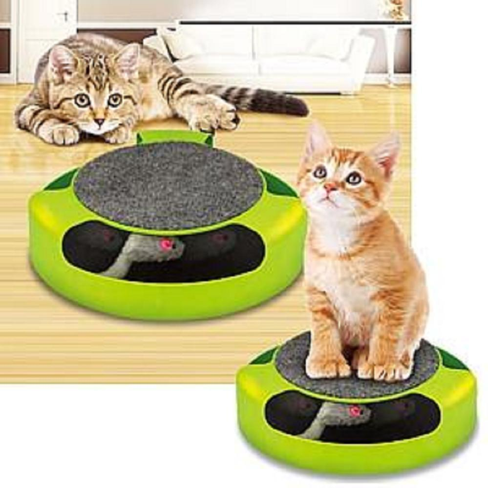 Mouse Catch Cat Toy Groomer Scratch Pad Pet Fun Kitten Interactive Playtime New