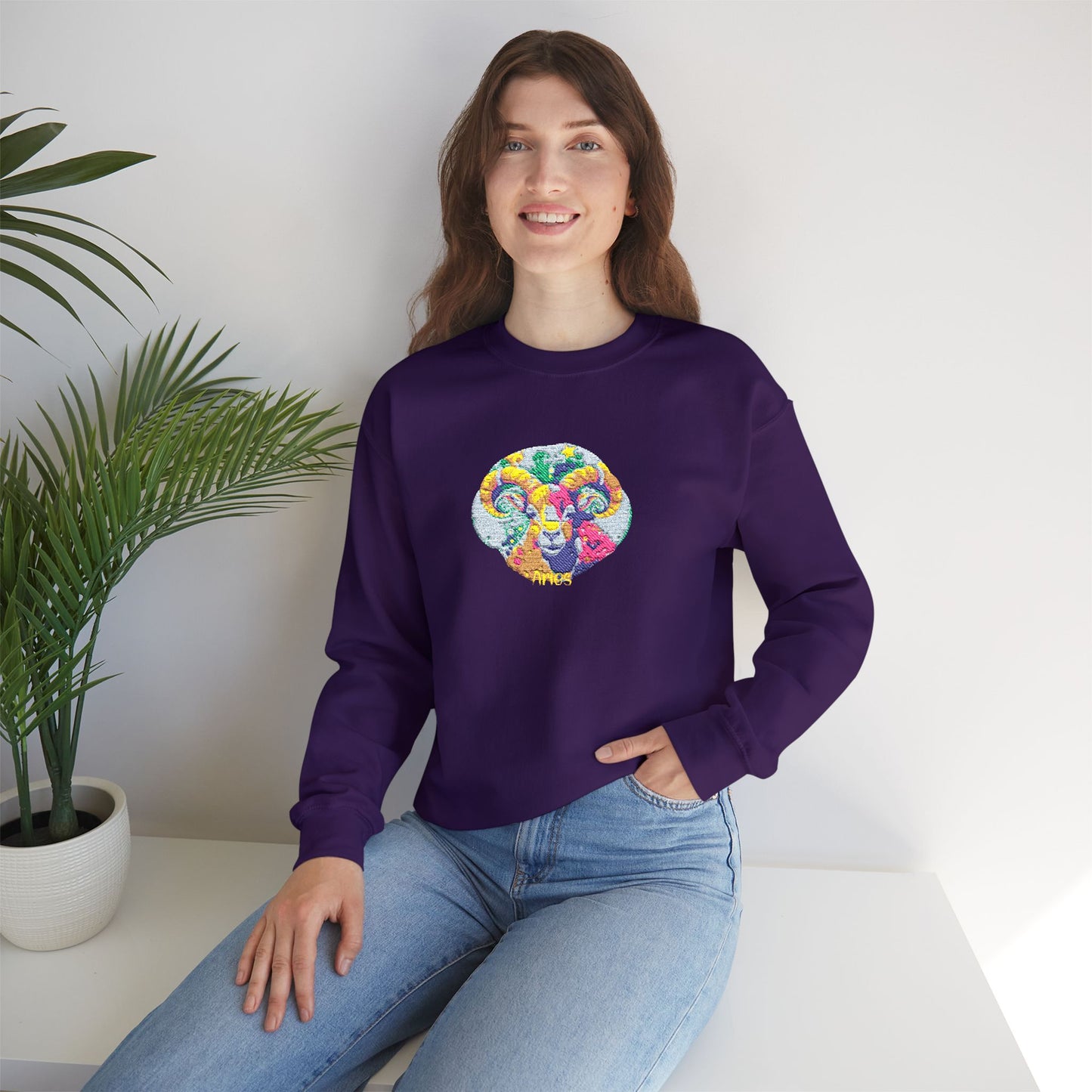 Aries Zodiac Unisex Heavy Blend™ Crewneck Sweatshirt