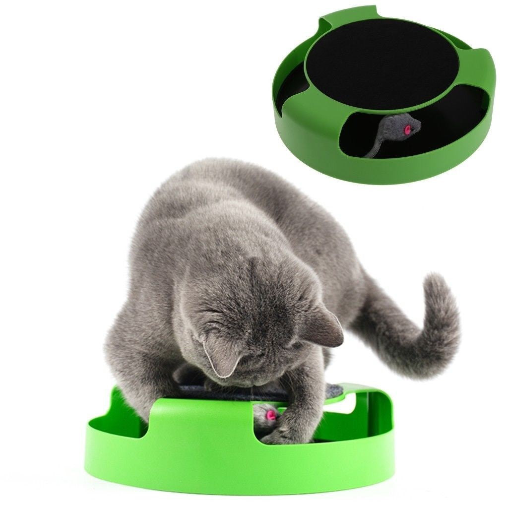 Mouse Catch Cat Toy Groomer Scratch Pad Pet Fun Kitten Interactive Playtime New