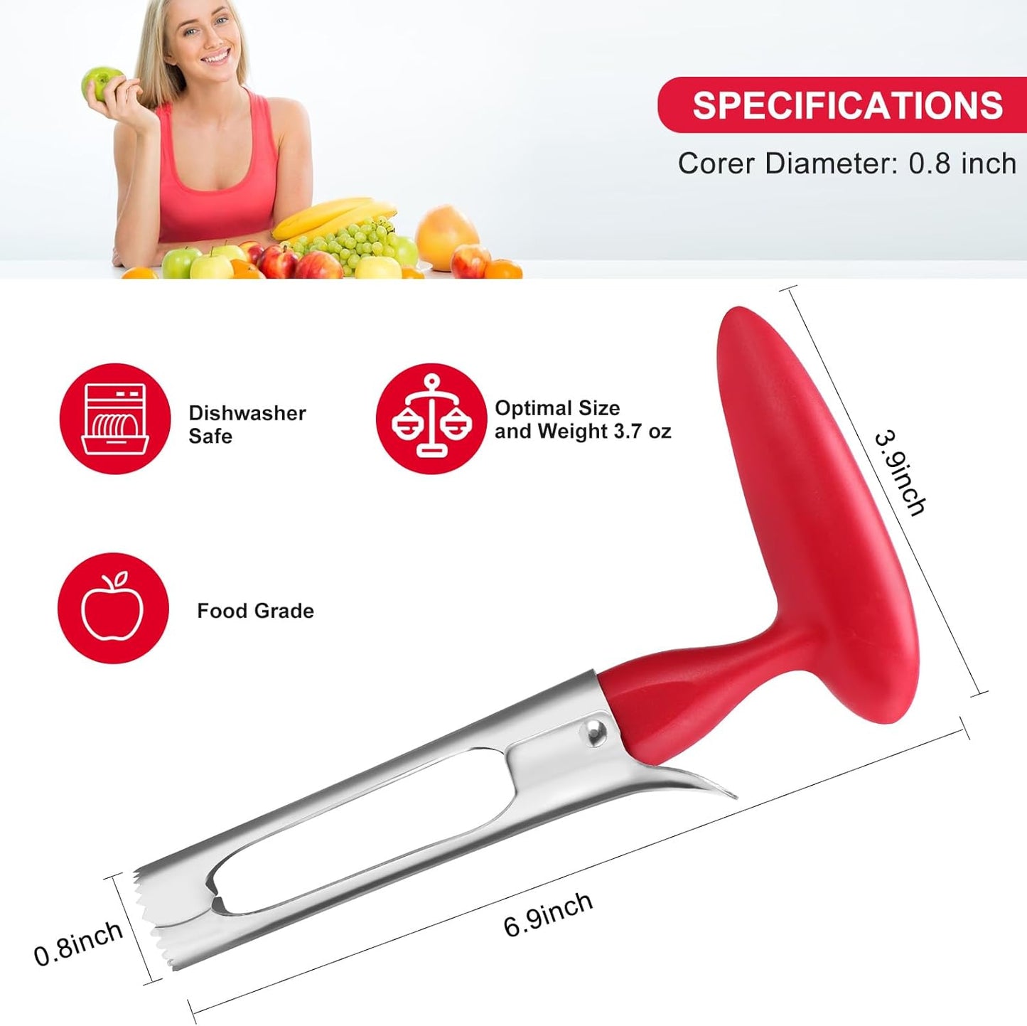 Easy Apple Corer Tool – Durable Stainless Steel, Quick Fruit Core Remover for Apples & Pears