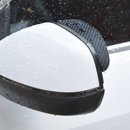 2PCS Smoke Visor Guards for Car Side Mirrors - Waterproof Carbon Fiber Auto Rain