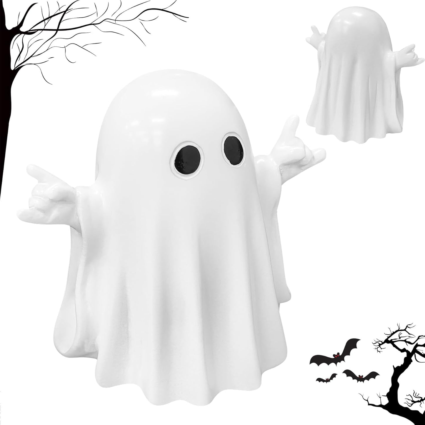 Halloween Ghost Figurine-Spooky & Cute Ghost Statue for Home, Desk, Party Decor | Funnyghost Halloween Decor Indoor