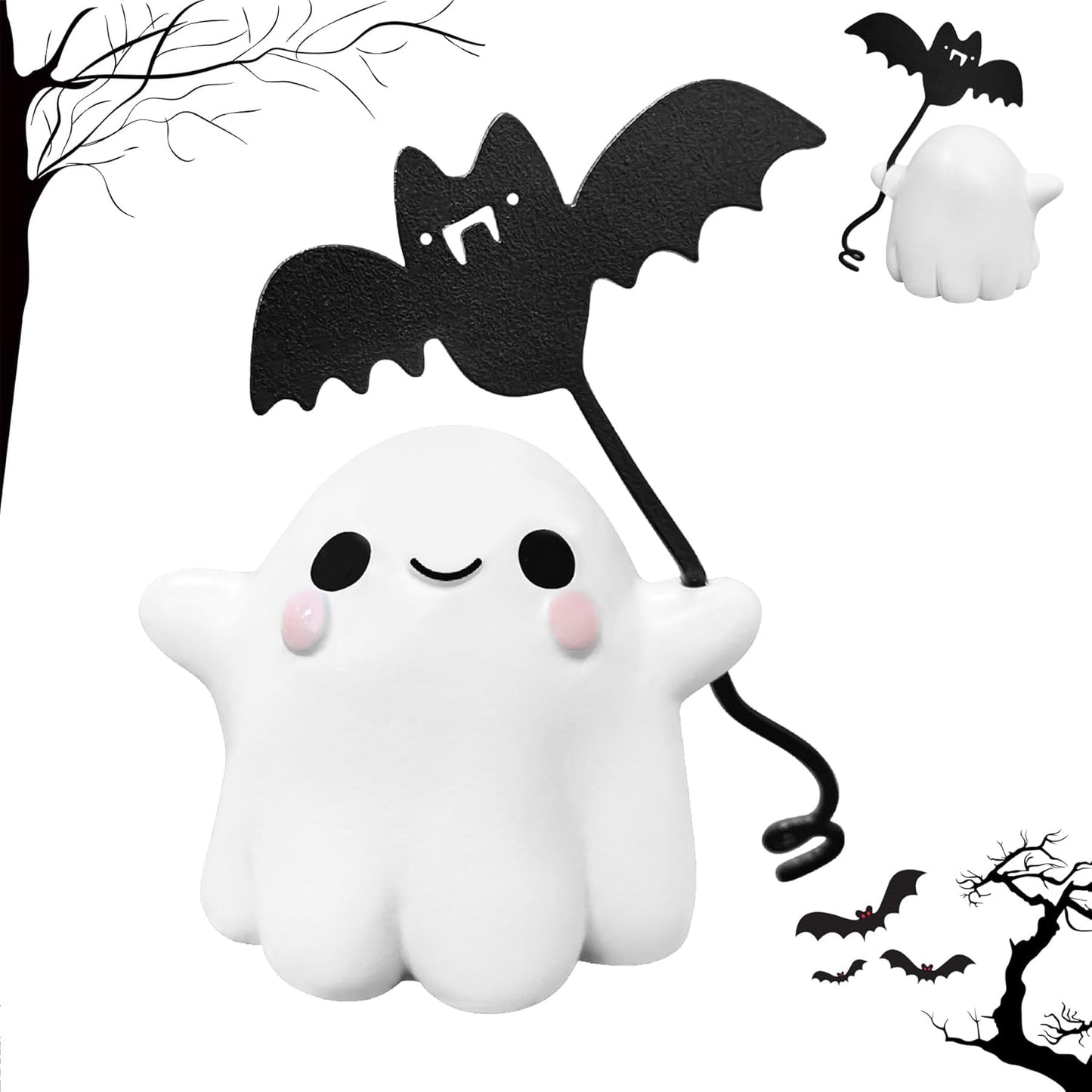 Halloween Ghost Figurine-Spooky & Cute Ghost Statue for Home, Desk, Party Decor | Funnyghost Halloween Decor Indoor