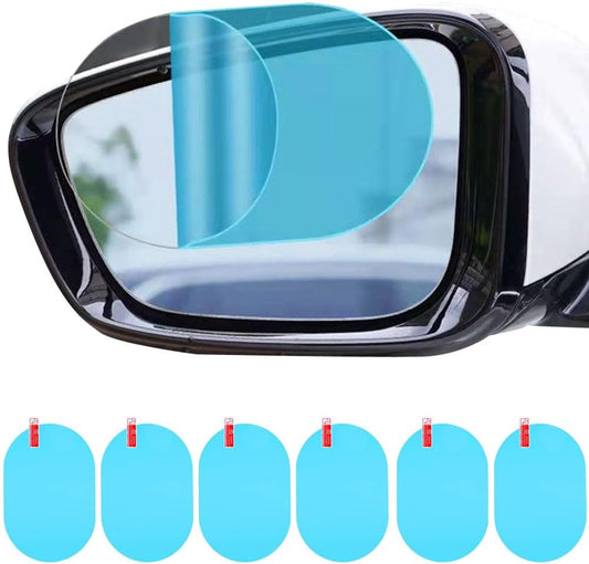 Car Rearview Mirror Film, 5.9"X3.9"Hd Na Waterproof Rainproof Transparent Protective Sticker, Universal Car Windows, Rearview Mirrors, Protective Film for Car Rear View Mirrors Side Windows (6PCS)