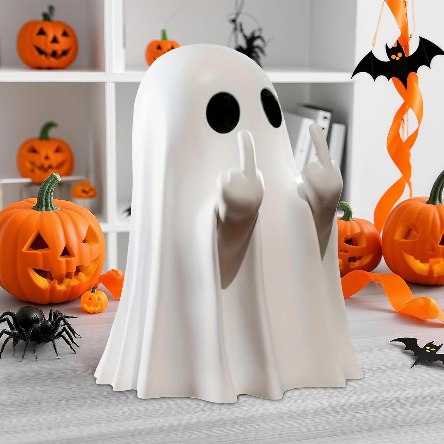 Halloween Ghost Figurine-Spooky & Cute Ghost Statue for Home, Desk, Party Decor | Funnyghost Halloween Decor Indoor
