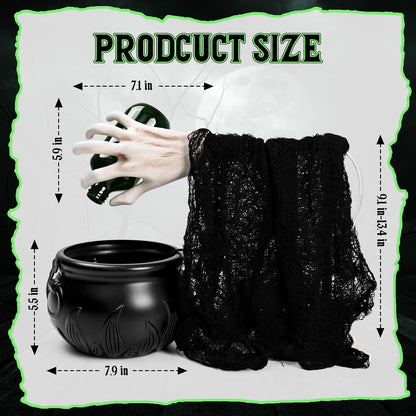 Halloween Decorations Indoor, Witches Cauldron with Floating Potion Bottles & Witch'S Hand, Plastic Cauldron Halloween Decor with Diffuser and Light, Hocus Pocus Decor for Party Decorations
