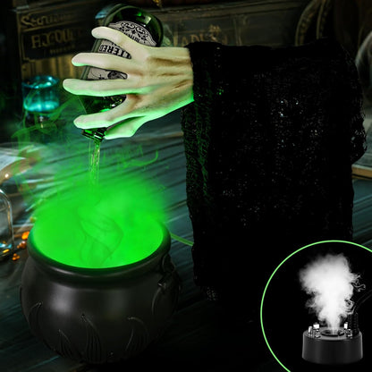 Halloween Decorations Indoor, Witches Cauldron with Floating Potion Bottles & Witch'S Hand, Plastic Cauldron Halloween Decor with Diffuser and Light, Hocus Pocus Decor for Party Decorations