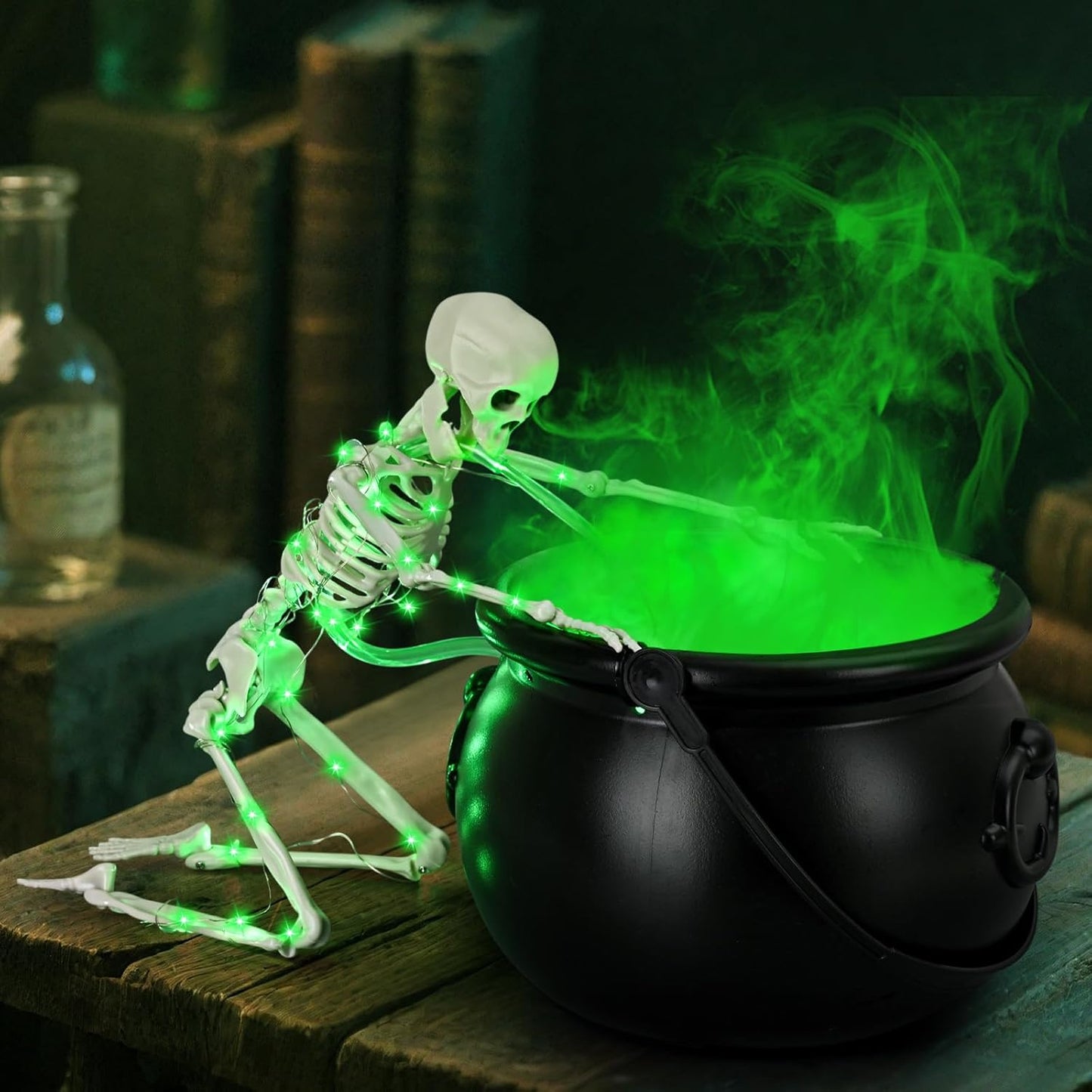 Halloween Decorations Indoor, Witches Cauldron with Floating Potion Bottles & Witch'S Hand, Plastic Cauldron Halloween Decor with Diffuser and Light, Hocus Pocus Decor for Party Decorations
