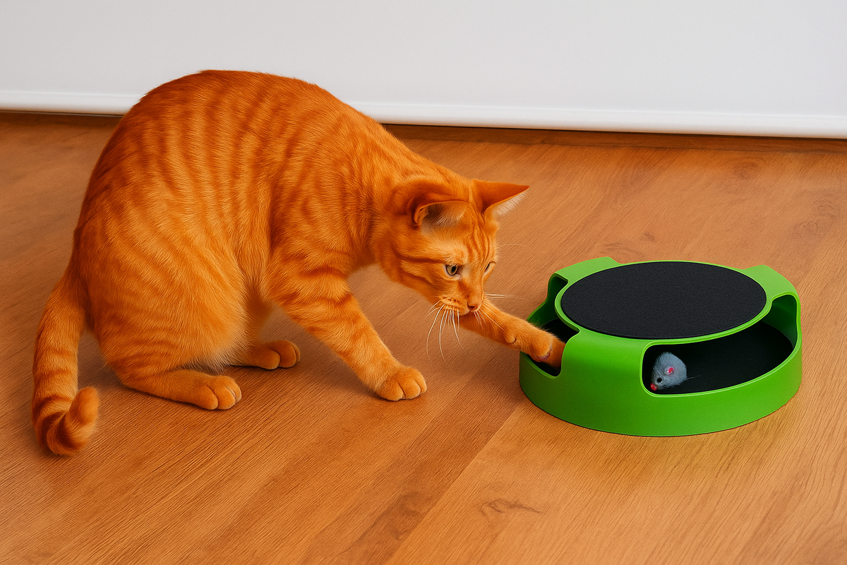 Mouse Catch Cat Toy Groomer Scratch Pad Pet Fun Kitten Interactive Playtime New