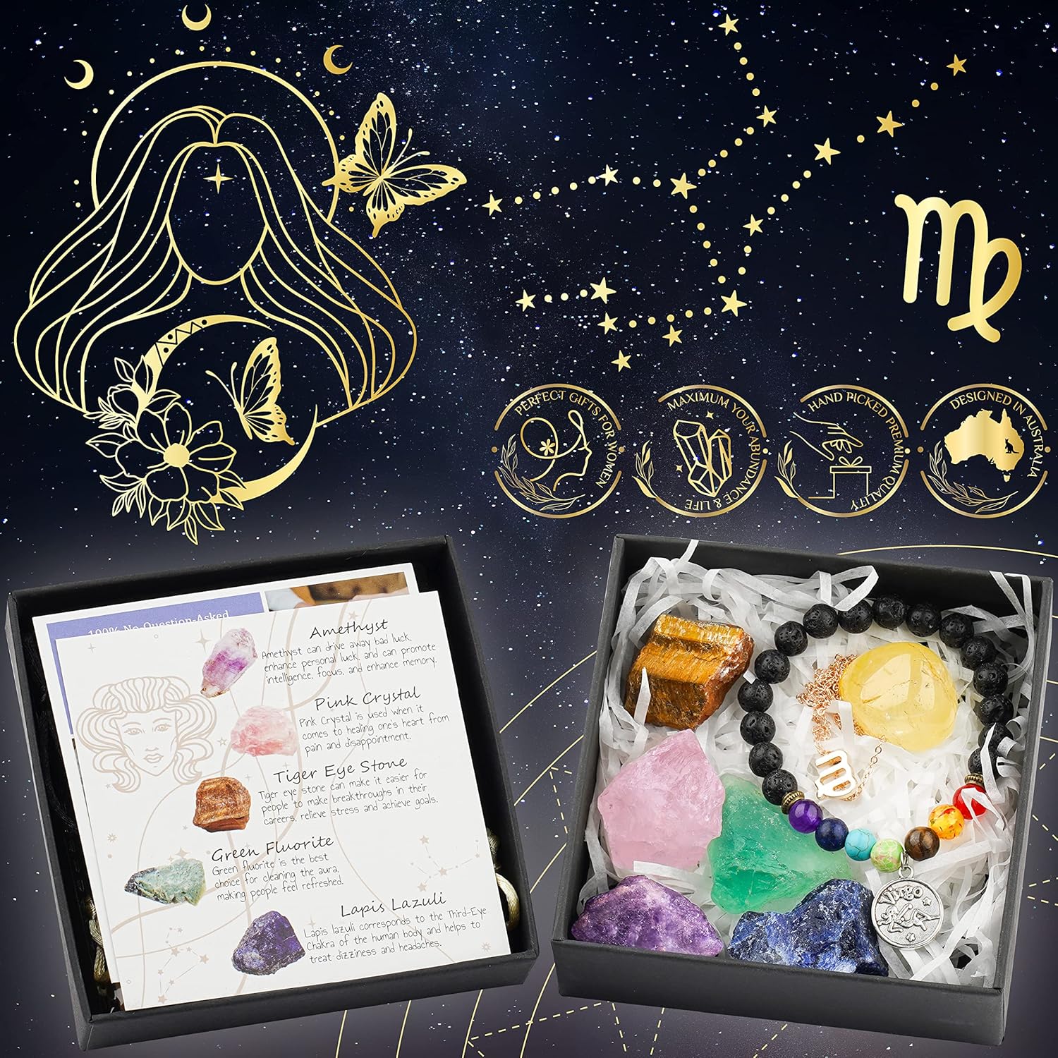 Zodiac Birthstone Gift Box – Spiritual & Healing Astrology Gifts for Women