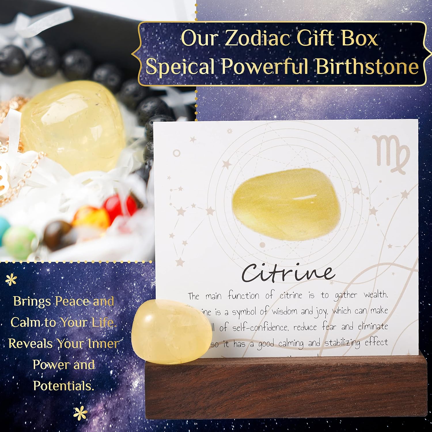 Zodiac Birthstone Gift Box – Spiritual & Healing Astrology Gifts for Women