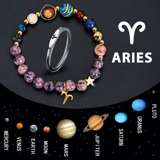 Zodiac Astrology Bracelet & Ring Set – Personalized Horoscope Jewelry