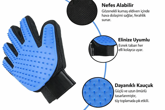 Kedi Köpek Tüy Toplama ve Tarama Eldiveni – Masaj Etkili Tüy Temizleme Eldiveni (1 Çift)