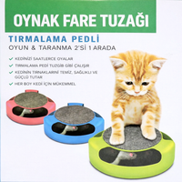 Kediniz Saatlerce Oynasın! Fare Yakalama Kedi Oyuncağı + Kaşıma Tırmalama Pedi (İnteraktif Kedi Eğlence Oyuncağı)