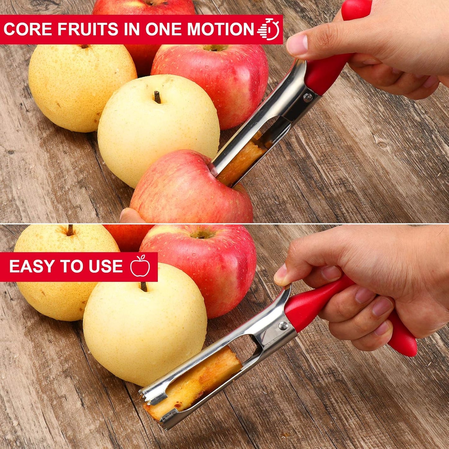 Easy Apple Corer Tool – Durable Stainless Steel, Quick Fruit Core Remover for Apples & Pears