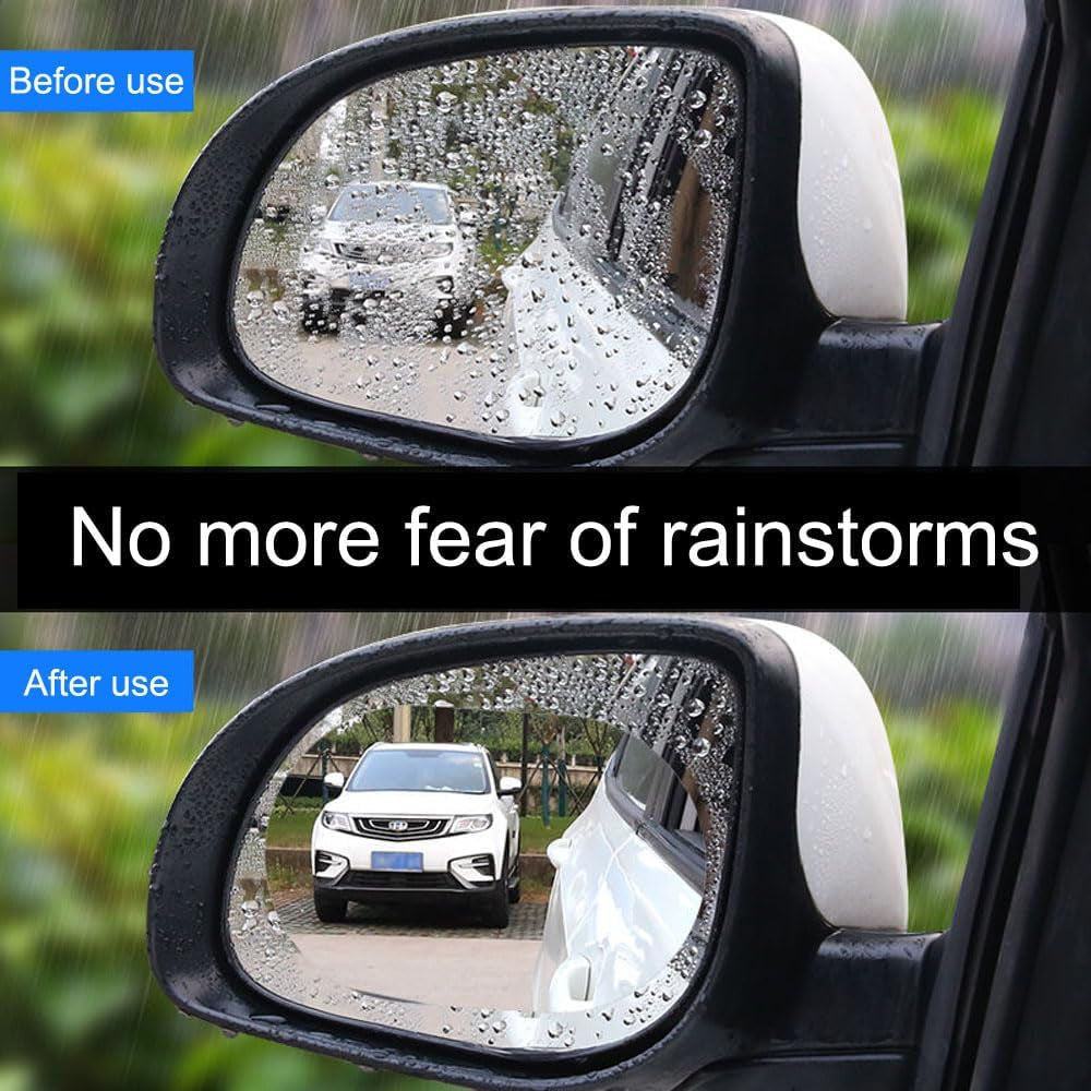 Car Rearview Mirror Film, 5.9"X3.9"Hd Na Waterproof Rainproof Transparent Protective Sticker, Universal Car Windows, Rearview Mirrors, Protective Film for Car Rear View Mirrors Side Windows (6PCS)