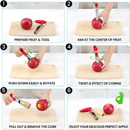 Easy Apple Corer Tool – Durable Stainless Steel, Quick Fruit Core Remover for Apples & Pears
